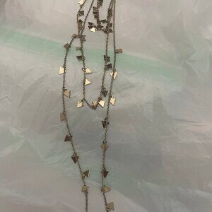 3/$10 Gold double-layer triangle tribal necklace